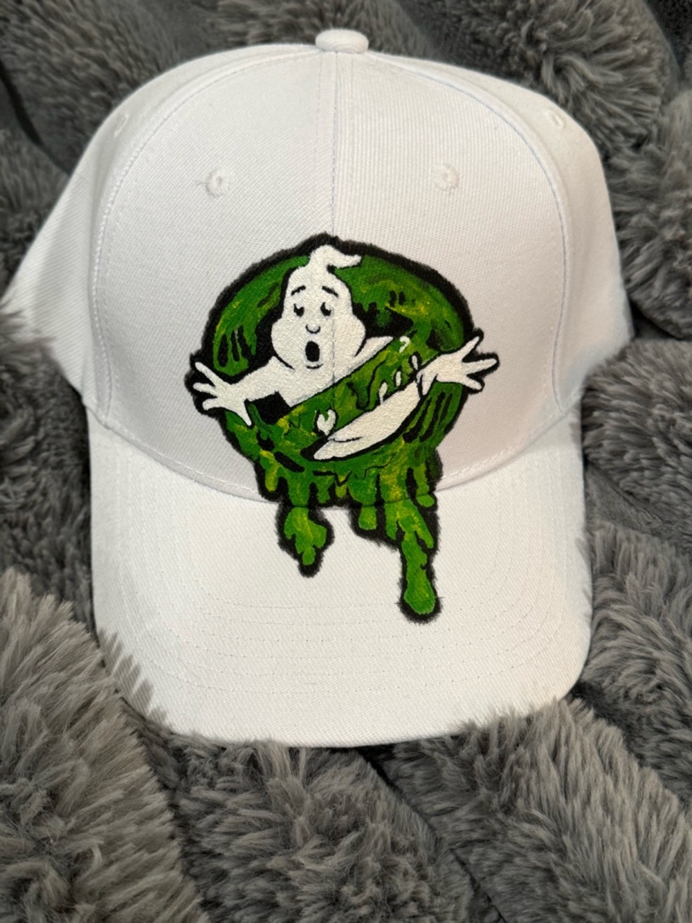 Custom Hand Painted Ghostbusters No Ghost Logo Baseball Cap Hat - Picture 6 of 6
